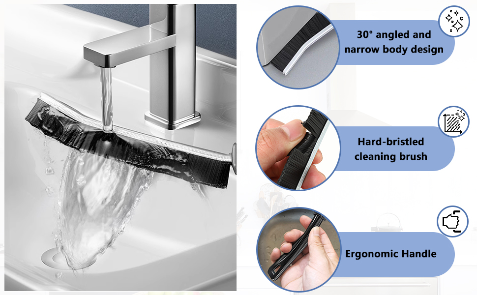 Gap Cleaning Brush Multifunctional Angle Gap Brush Tool for Window Track, Sink Bathroom Shower Floor